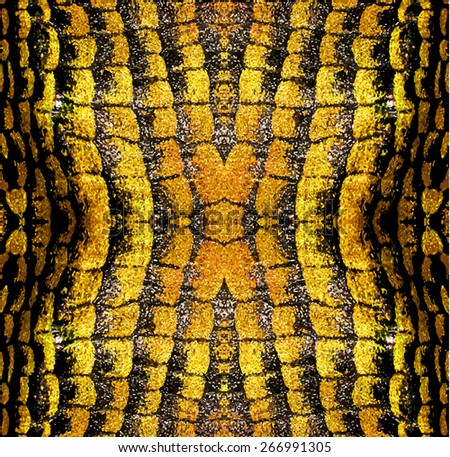 Abstract background of gold and black stylized reptile texture