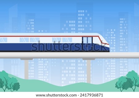 BTS Sky train vector Illustration. Transportation concept