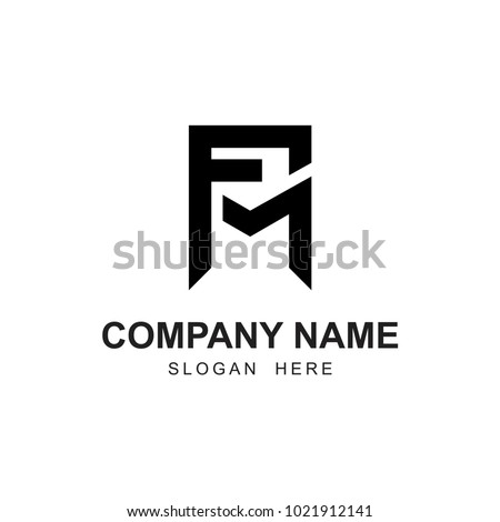fm initial logo. black color vector