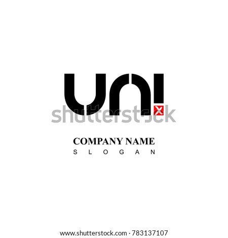 Logo initial uni icon on white background