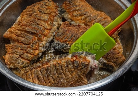 Similar – Image, Stock Photo whole fresh crucian fish with scales