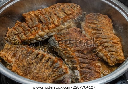 Similar – Image, Stock Photo whole fresh crucian fish with scales