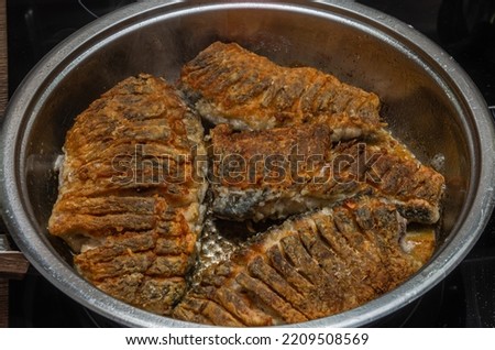 Similar – Image, Stock Photo whole fresh crucian fish with scales