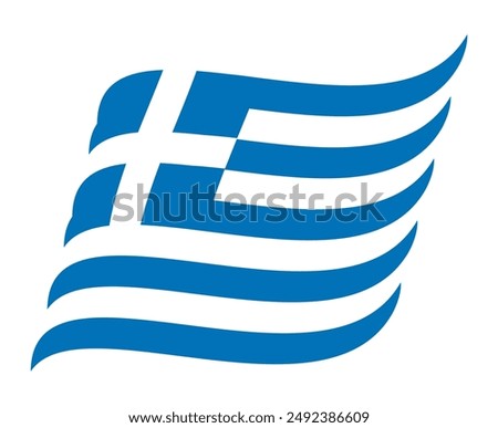 Greece Flag Flatters in the Wind Vector Illustration For Your Design, Logo or Product