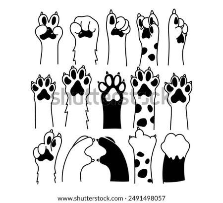 Doodle dogs cute, paws pet vector