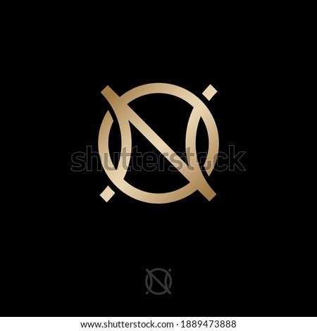 N and O gold monogram letters. Abstract, luxury logo. Logo can be used for business, jewelry shop, clothes, web icon. Foto stock © 