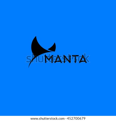  Manta ray logo. Diving club emblem.