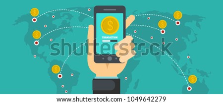 Sending money banner. Flat illustration of sending money vector banner for web