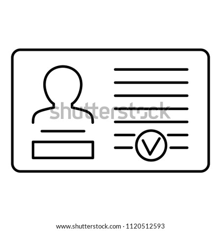 Id card icon. Outline illustration of id card vector icon for web design isolated on white background