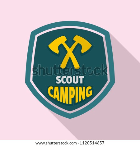 Scout camping logo. Flat illustration of scout camping vector logo for web design