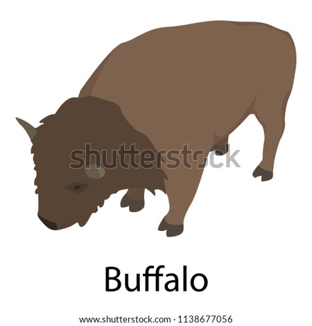 Buffalo icon. Isometric of buffalo vector icon for web design isolated on white background