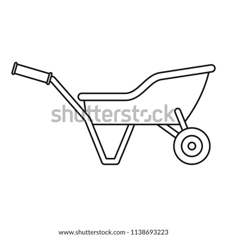 Garden wheelbarrow icon. Outline garden wheelbarrow vector icon for web design isolated on white background