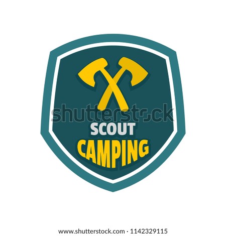 Scout camping logo. Flat illustration of scout camping vector logo for web isolated on white