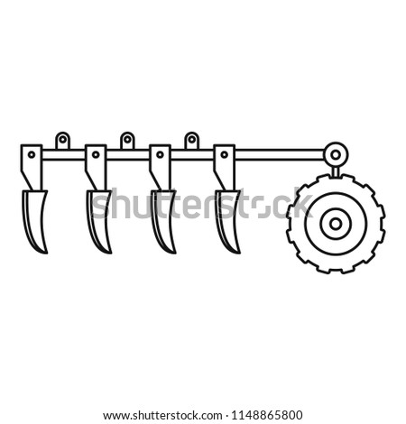 Tractor plow icon. Outline tractor plow vector icon for web design isolated on white background