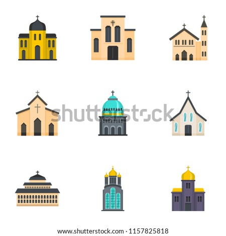 Place of worship icons set. Cartoon set of 9 place of worship vector icons for web isolated on white background