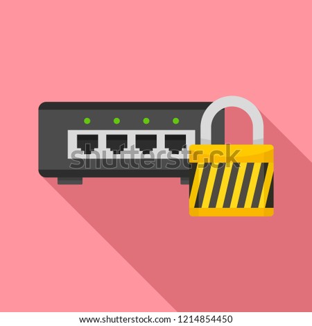 Router protected icon. Flat illustration of router protected vector icon for web design
