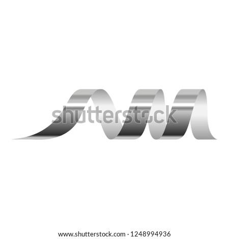 Silver serpentine icon. Realistic illustration of silver serpentine vector icon for web design isolated on white background