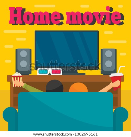 Home movie concept background. Flat illustration of home movie vector concept background for web design