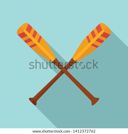 Crossed striped oars icon. Flat illustration of crossed striped oars vector icon for web design ストックフォト © 