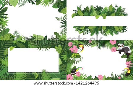 Rainforest banner set. Cartoon illustration of rainforest vector banner set for web design