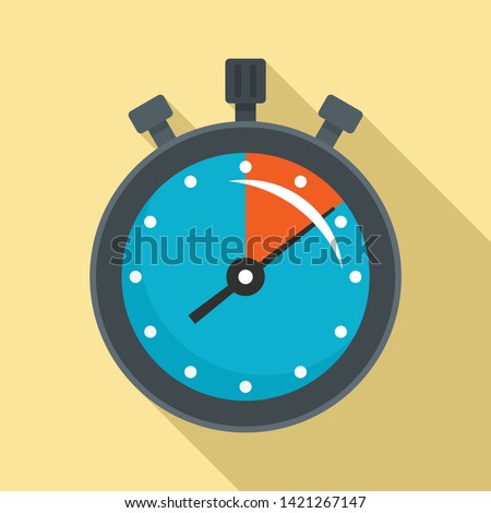 Stopwatch icon. Flat illustration of stopwatch vector icon for web design