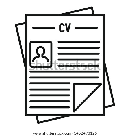 Cv papers icon. Outline cv papers vector icon for web design isolated on white background