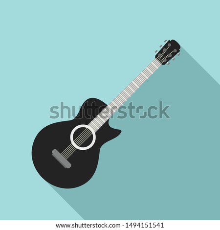 Guitar icon. Flat illustration of guitar vector icon for web design