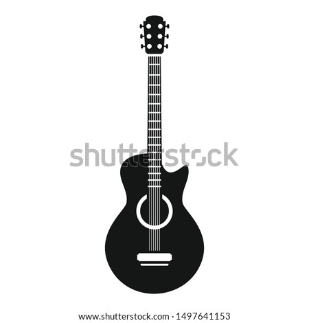 Guitar icon. Simple illustration of guitar vector icon for web design isolated on white background