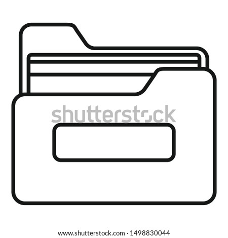 Archive file folder icon. Outline archive file folder vector icon for web design isolated on white background