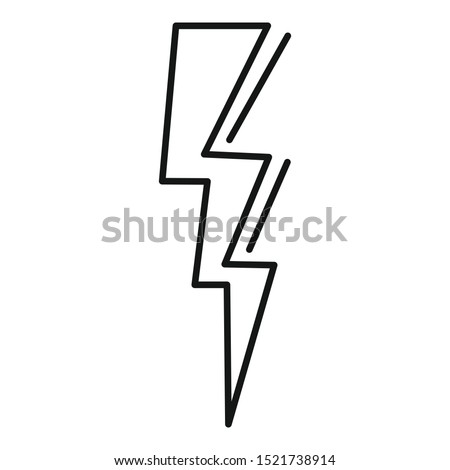 Power lightning bolt icon. Outline power lightning bolt vector icon for web design isolated on white background