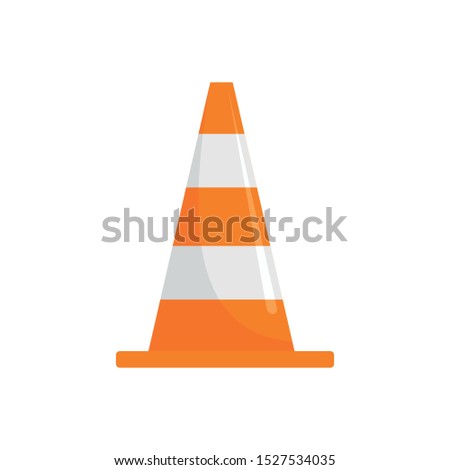 Road cone icon. Flat illustration of road cone vector icon for web design