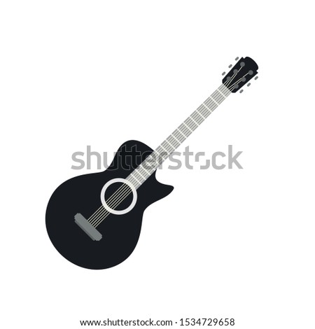 Guitar icon. Flat illustration of guitar vector icon for web design