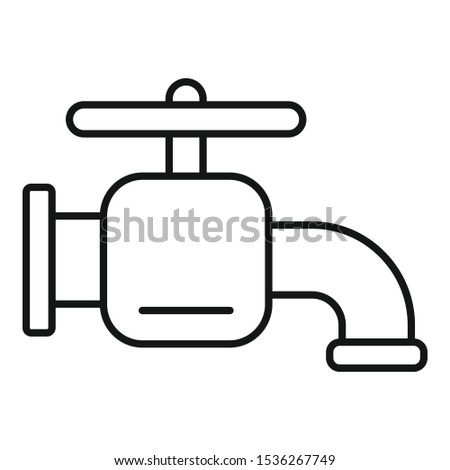 Metal faucet icon. Outline metal faucet vector icon for web design isolated on white background