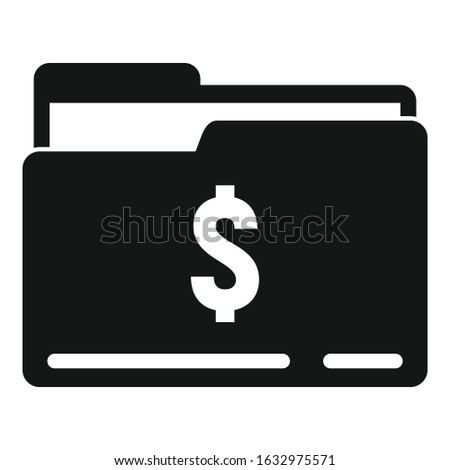 Money folder icon. Simple illustration of money folder vector icon for web design isolated on white background
