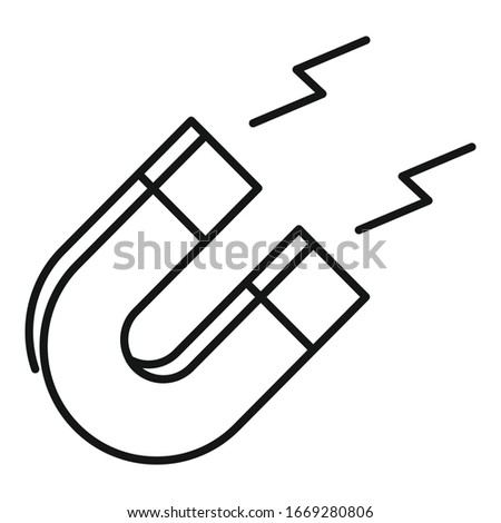 Seo magnet icon. Outline seo magnet vector icon for web design isolated on white background
