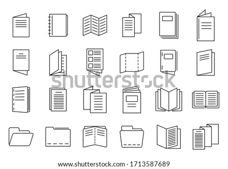 Catalogue icons set. Outline set of catalogue vector icons for web