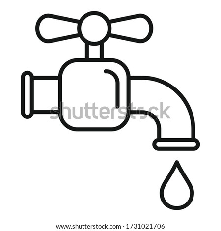 Water tap icon. Outline water tap vector icon for web design isolated on white background