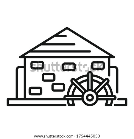 Turbine water mill icon. Outline turbine water mill vector icon for web design isolated on white background