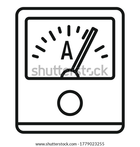 Ampere meter device icon. Outline ampere meter device vector icon for web design isolated on white background