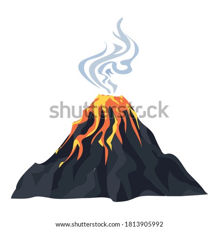 Lava eruption volcano icon. Cartoon of lava eruption volcano vector icon for web design isolated on white background