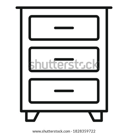 Room wood drawer icon. Outline room wood drawer vector icon for web design isolated on white background