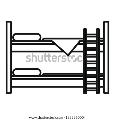 Modern bunk bed icon. Outline modern bunk bed vector icon for web design isolated on white background