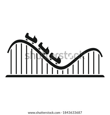 Roller coaster track icon. Simple illustration of roller coaster track vector icon for web design isolated on white background