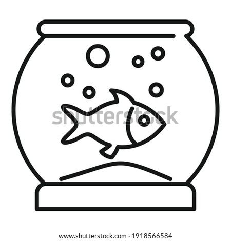 Fish home aquarium icon. Outline fish home aquarium vector icon for web design isolated on white background