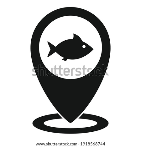 River fish location icon. Simple illustration of river fish location vector icon for web design isolated on white background