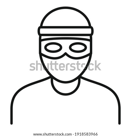 Bandit icon. Outline bandit vector icon for web design isolated on white background