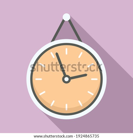 Office manager wall clock icon. Flat illustration of office manager wall clock vector icon for web design