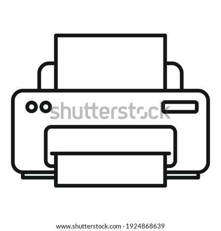 Office manager printer icon. Outline office manager printer vector icon for web design isolated on white background
