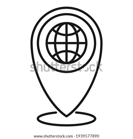 Travel location icon. Outline travel location vector icon for web design isolated on white background