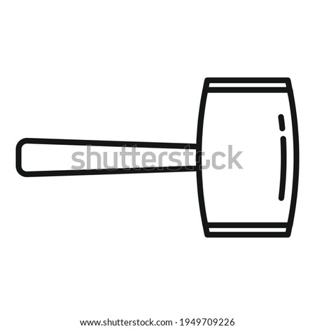 Wood hammer icon. Outline Wood hammer vector icon for web design isolated on white background